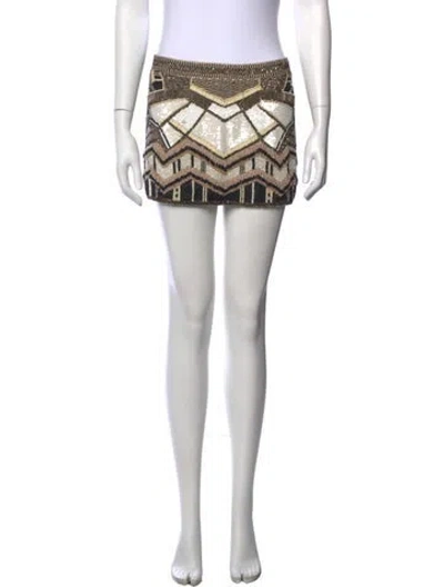 Pre-owned Allsaints Graphic Print Mini Skirt In Neutral