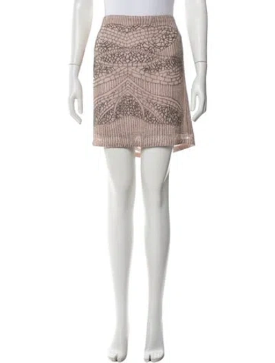 Pre-owned Allsaints Graphic Print Mini Skirt In Pink