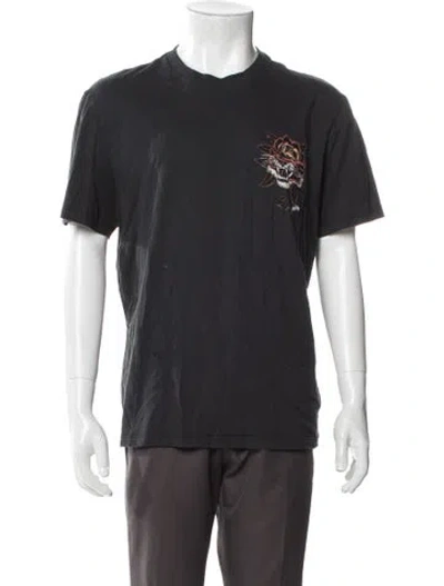 Pre-owned Allsaints Graphic Print Short Sleeve Shirt In Black