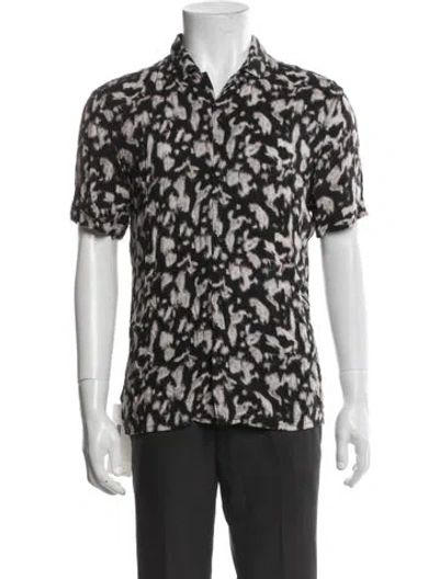Pre-owned Allsaints Graphic Print Short Sleeve Shirt In Black