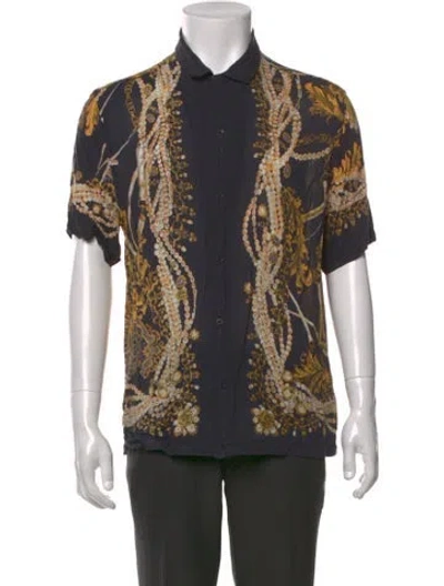 Pre-owned Allsaints Graphic Print Short Sleeve Shirt In Black