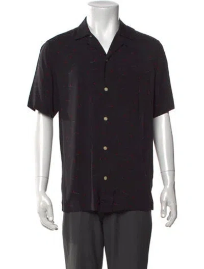 Pre-owned Allsaints Graphic Print Short Sleeve Shirt In Black