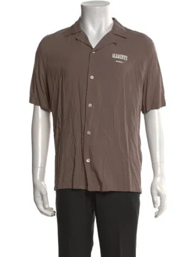 Pre-owned Allsaints Graphic Print Short Sleeve Shirt In Brown