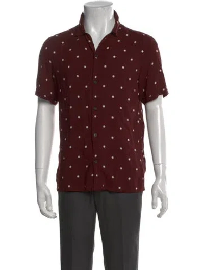 Pre-owned Allsaints Graphic Print Short Sleeve Shirt In Burgundy