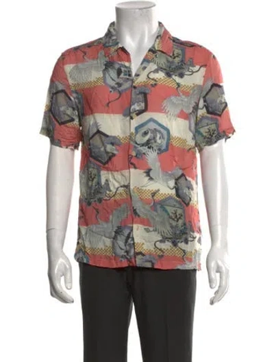 Pre-owned Allsaints Graphic Print Short Sleeve Shirt In Multicolor