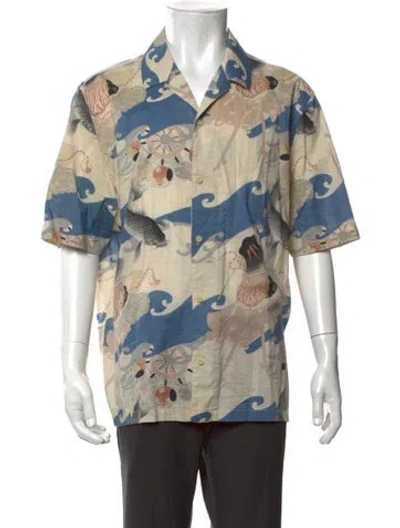 Pre-owned Allsaints Graphic Print Short Sleeve Shirt In Neutrals