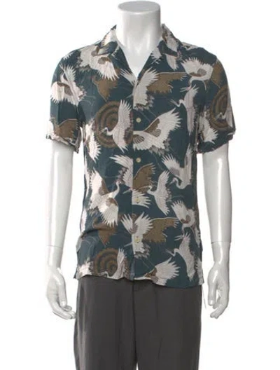 Pre-owned Allsaints Graphic Print Short Sleeve Shirt In Neutrals
