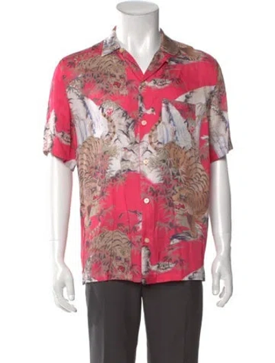 Pre-owned Allsaints Graphic Print Short Sleeve Shirt In Pink