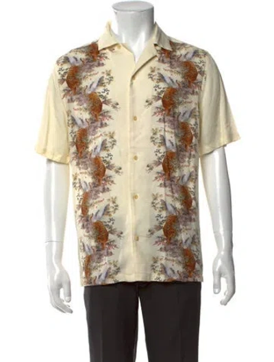 Pre-owned Allsaints Graphic Print Short Sleeve Shirt In Yellow