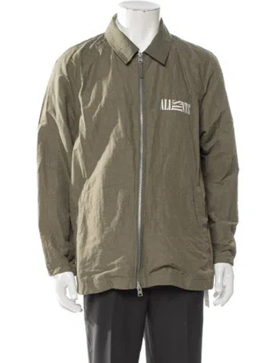 Pre-owned Allsaints Graphic Print Windbreaker In Green