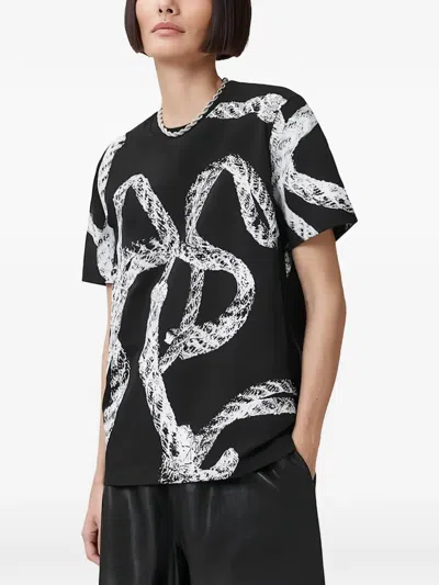 Allsaints Graphic-print T-shirt In Black
