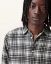 Allsaints Gratton Check Slim Fit Button Down Shirt In Whisper Grey