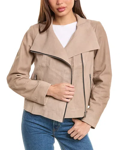 Allsaints Gray Leather Jacket In Grey