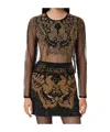 Allsaints Polyester Greta Butterfly Embellished Top In Black