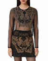 Allsaints Polyester Greta Butterfly Embellished Top In Black