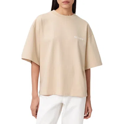 Allsaints Guardian Amelie Oversize Cotton Graphic T-shirt In White