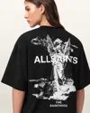 Allsaints Guardian Amelie Oversized T-shirt In Black