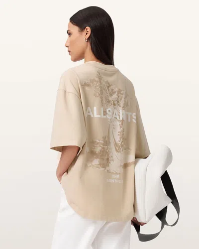 Allsaints Guardian Amelie Oversized T-shirt In White
