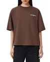 Allsaints Guardian Amelie Oversize Cotton Graphic T-shirt In Brown