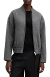 Allsaints Hackney Cropped Bomber Jacket In Grey