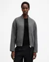 Allsaints Hackney Cropped Bomber Jacket In Grey