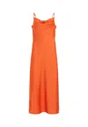 Allsaints Bryony V-neck Midi Slip Dress In Orange