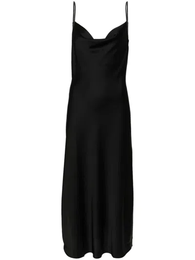 Allsaints Hadley Slip Midi Dress In Black