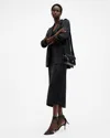 Allsaints Hadley Slim Fit Midi Slip Dress In Black