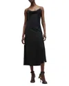 Allsaints Hadley Slip Midi Dress In Black