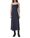 Allsaints Hadley Cowl Neck Midi Slip Dress In Blueberry