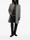 Allsaints Hal Longline Coat In Light Grey Marl