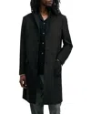 Allsaints Hal Button-fastening Coat In Black