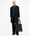 Allsaints Hal Single Breasted Wool Blend Coat In Nite Blue