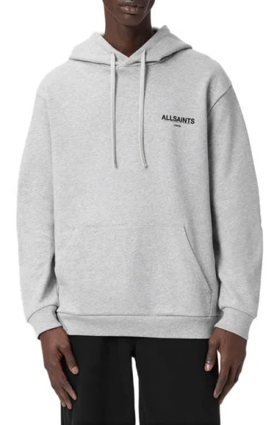Allsaints Halcyon Oversize Cotton Hoodie In Gray