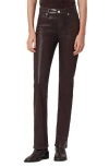 Allsaints Haldan Coated Mid Rise Jeans In Burgundy Red In Burgundy