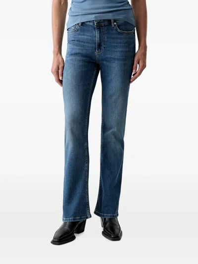 Allsaints Haldan Faded Bootcut Jeans In Blue