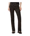 Allsaints Haldan Leopard Print Slim Bootcut Jeans In Black