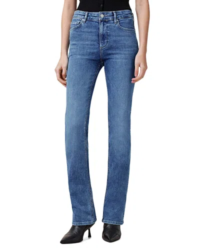 Allsaints Haldan Mid Rise Slim Bootcut Jeans In Mid Indigo In Blue