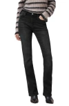 Allsaints Haldan Mid Rise Slim Bootcut Jeans In Washed Black In Washed Black