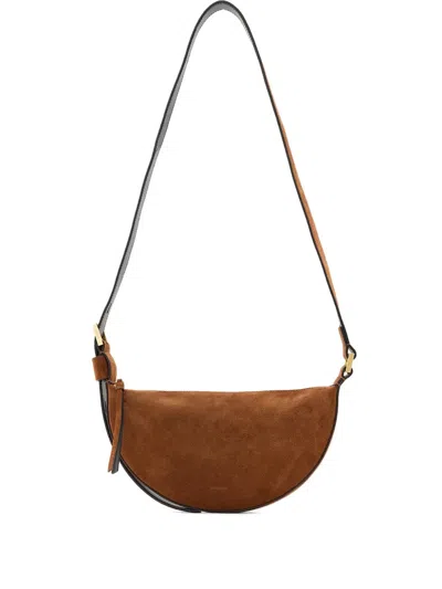Allsaints Half Moon Cross Body Bag In Brown