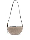 Allsaints Half Moon Genuine Shearling Crossbody In Neutrals