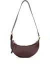 Allsaints Half Moon Leather Crossbody Bag In Burnt Red