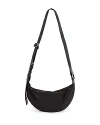 Allsaints Half Moon Crossbody Bag In Black/black