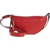 Allsaints Half Moon Leather Crossbody Bag In Gala Red