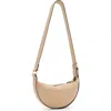 Allsaints Half Moon Leather Crossbody Bag In Brown