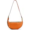 Allsaints Half Moon Leather Crossbody Bag In Pyrrole Orange
