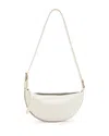 Shop Allsaints Half Moon Leather Crossbody In White