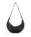 Allsaints Half Moon Leather Crossbody Bag In Black