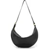 Allsaints Half Moon Leather Shoulder Bag In Black