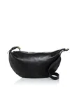 Allsaints Half Moon Leather Shoulder Bag In Black